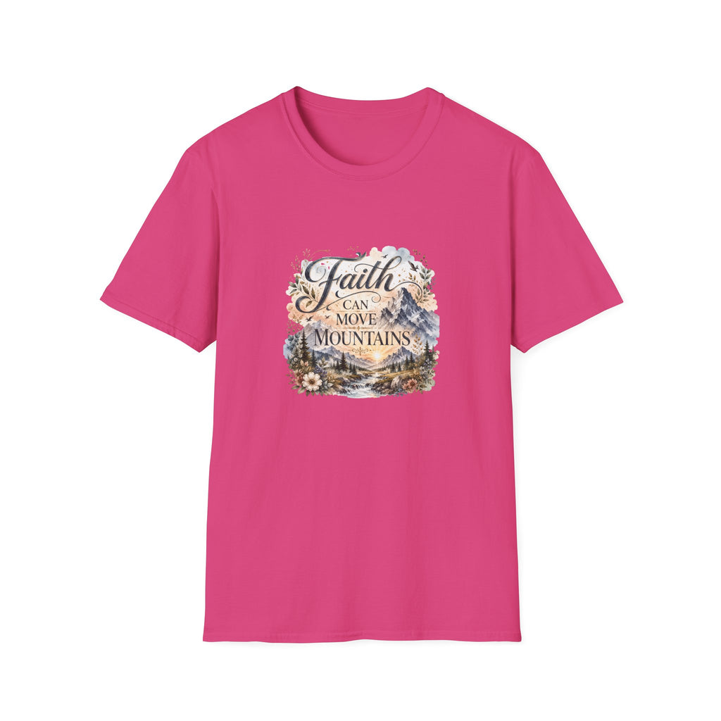 Faith Can Move Mountains T-Shirt Inspirational Christian Mountain Graphic Tee