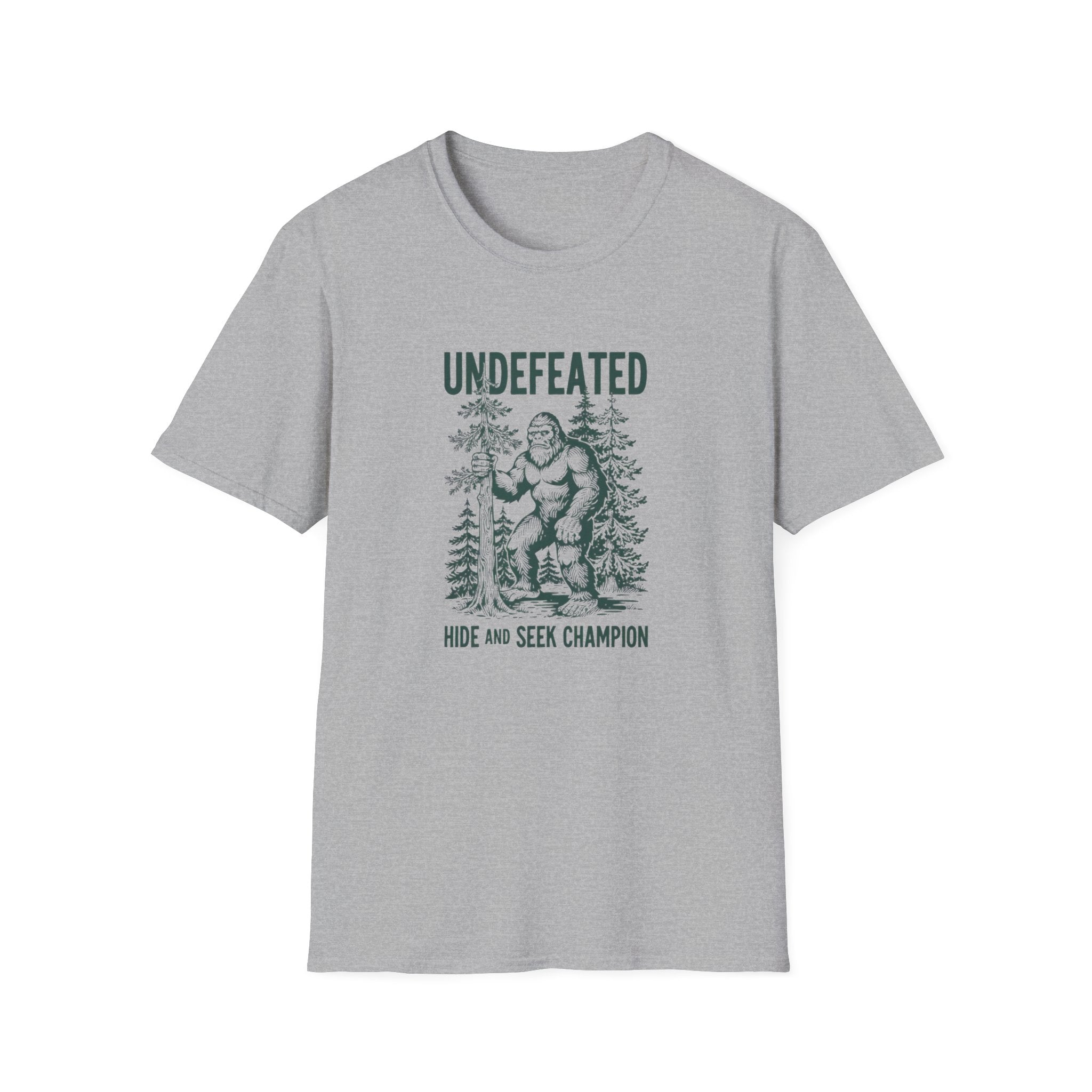Undefeated Bigfoot T-Shirt — 'Hide and Seek Champion' Graphic Tee