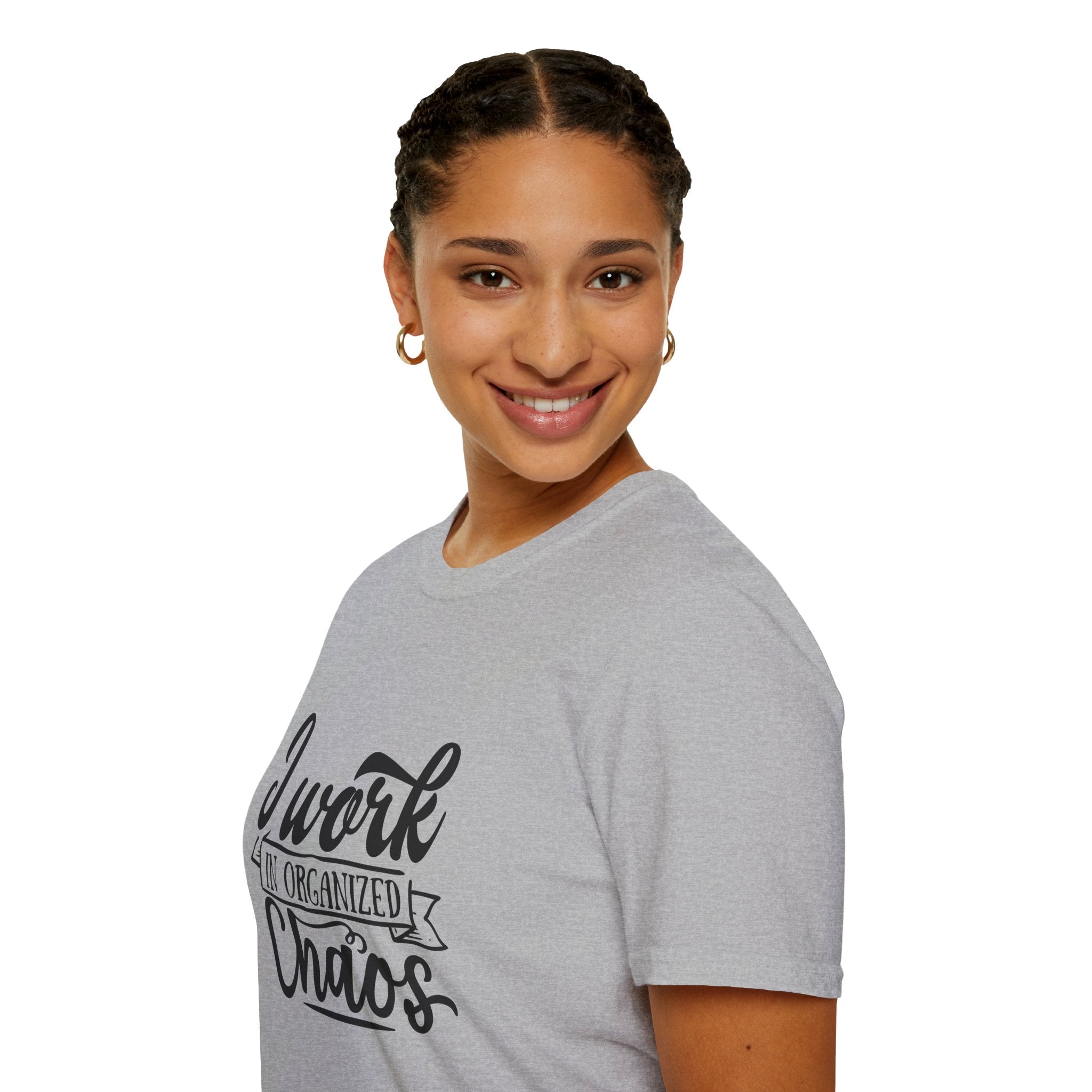 I Work in Organized Chaos T-Shirt — Funny Teacher & Mom Gift Sarcastic Graphic Tee