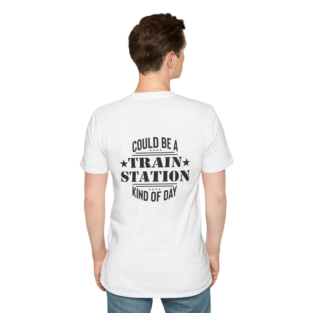 Could Be a Train Station Kind of Day T-Shirt — Funny Sarcastic Gift for Her Pocket Tee
