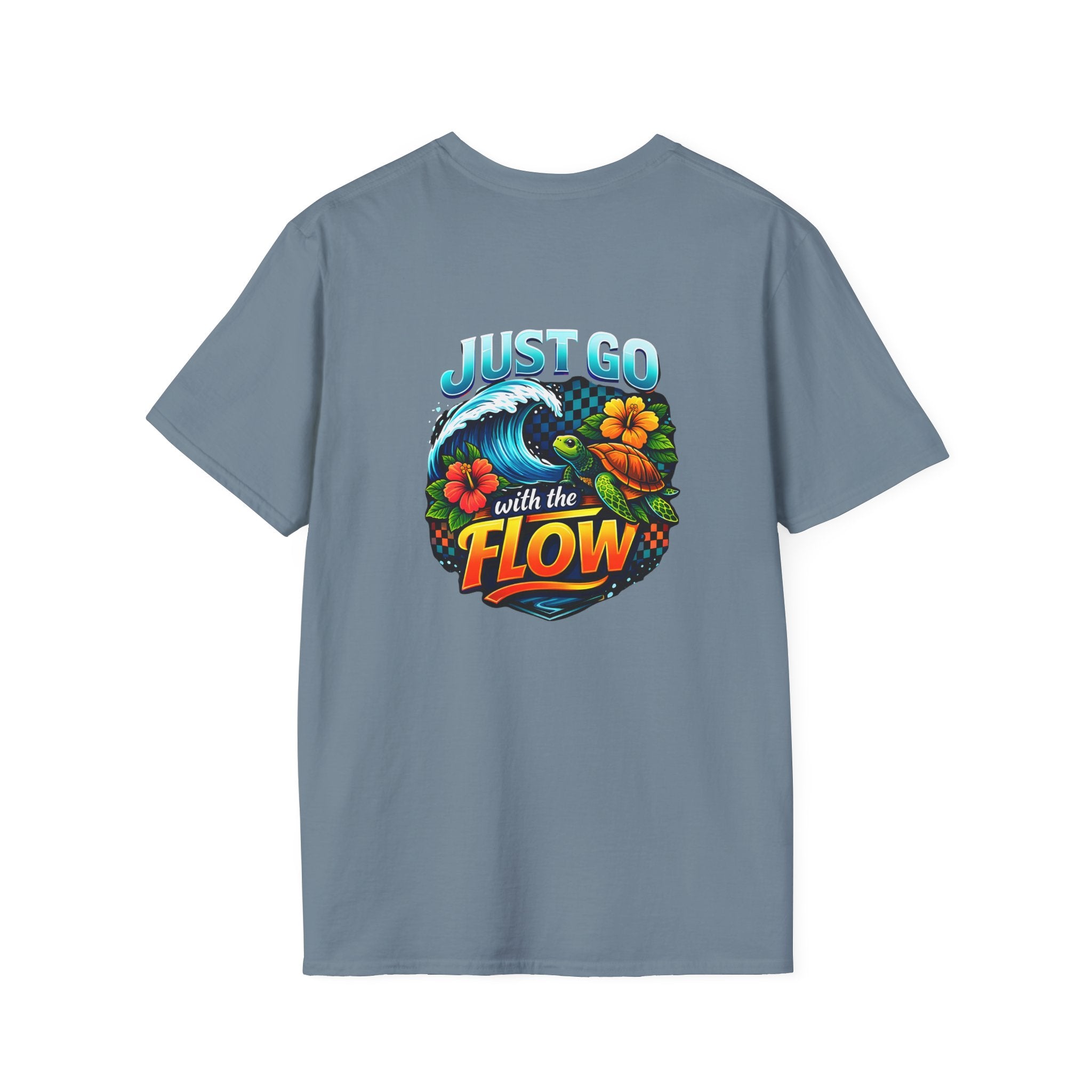 Go With the Flow Sea Turtle T-Shirt — Cute Beach Gift for Women Ocean Floral Tee