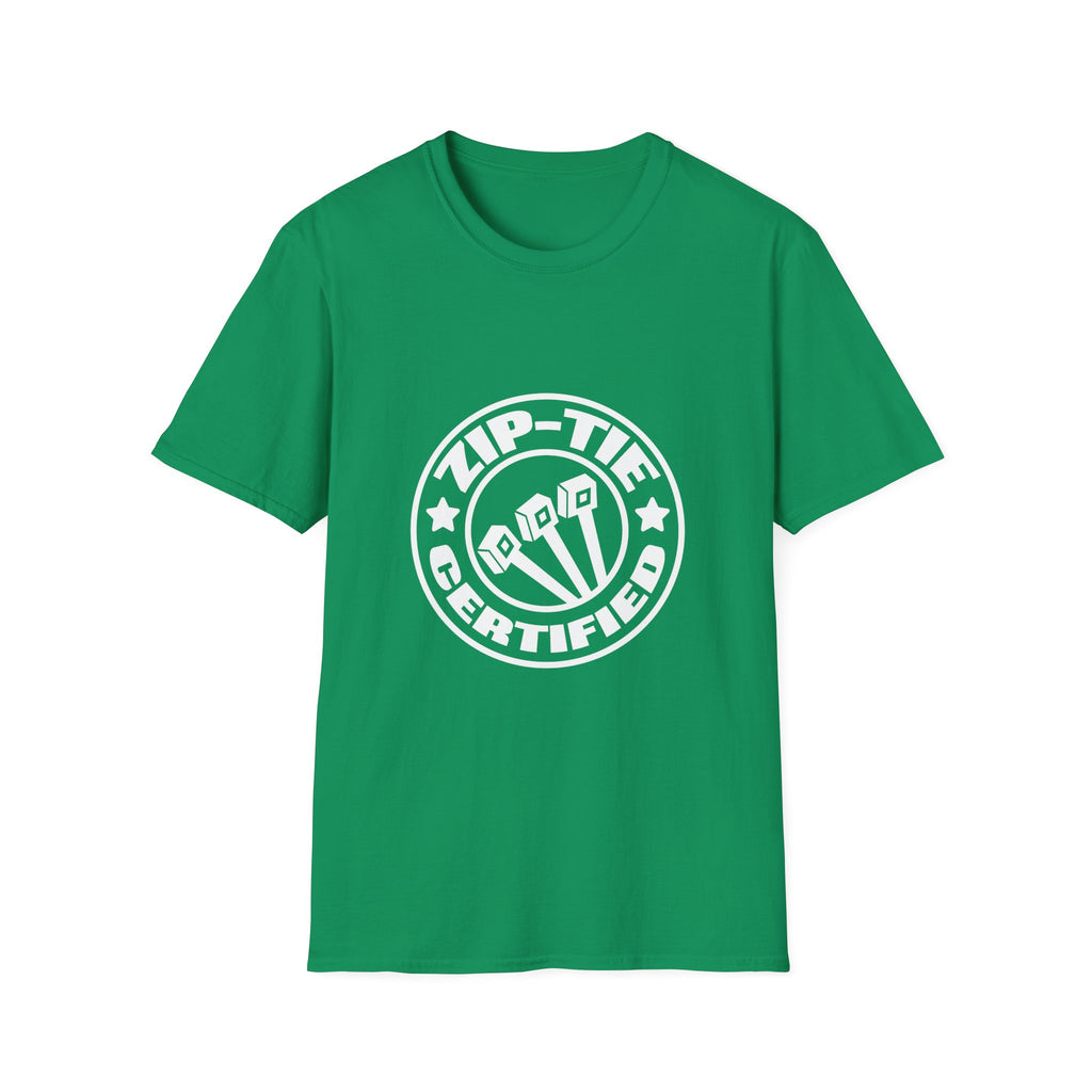 Zip-Tie Certified T-Shirt — Funny Handyman Gift for Him Bold Graphic Tee