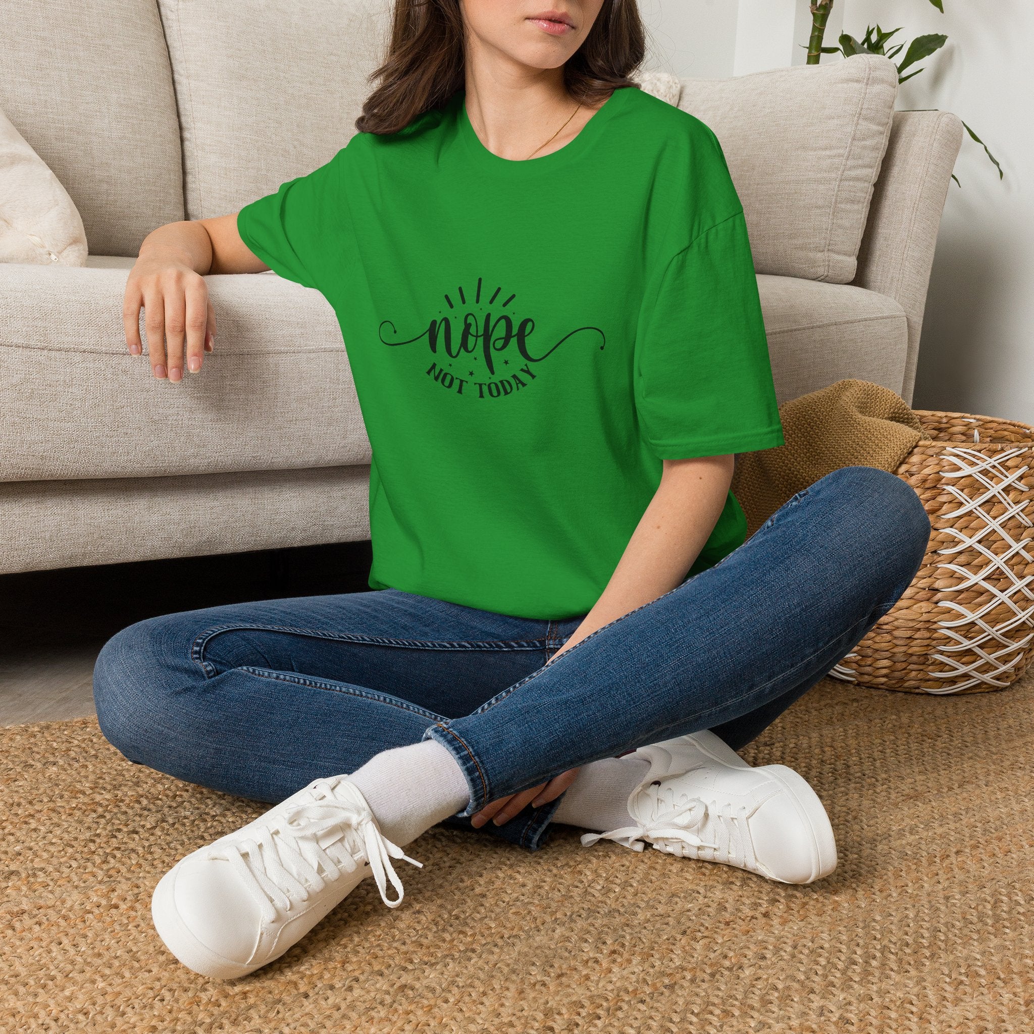 Nope Not Today T-Shirt — Funny Sarcastic Anti-Monday Gift for Her Women's Graphic Tee