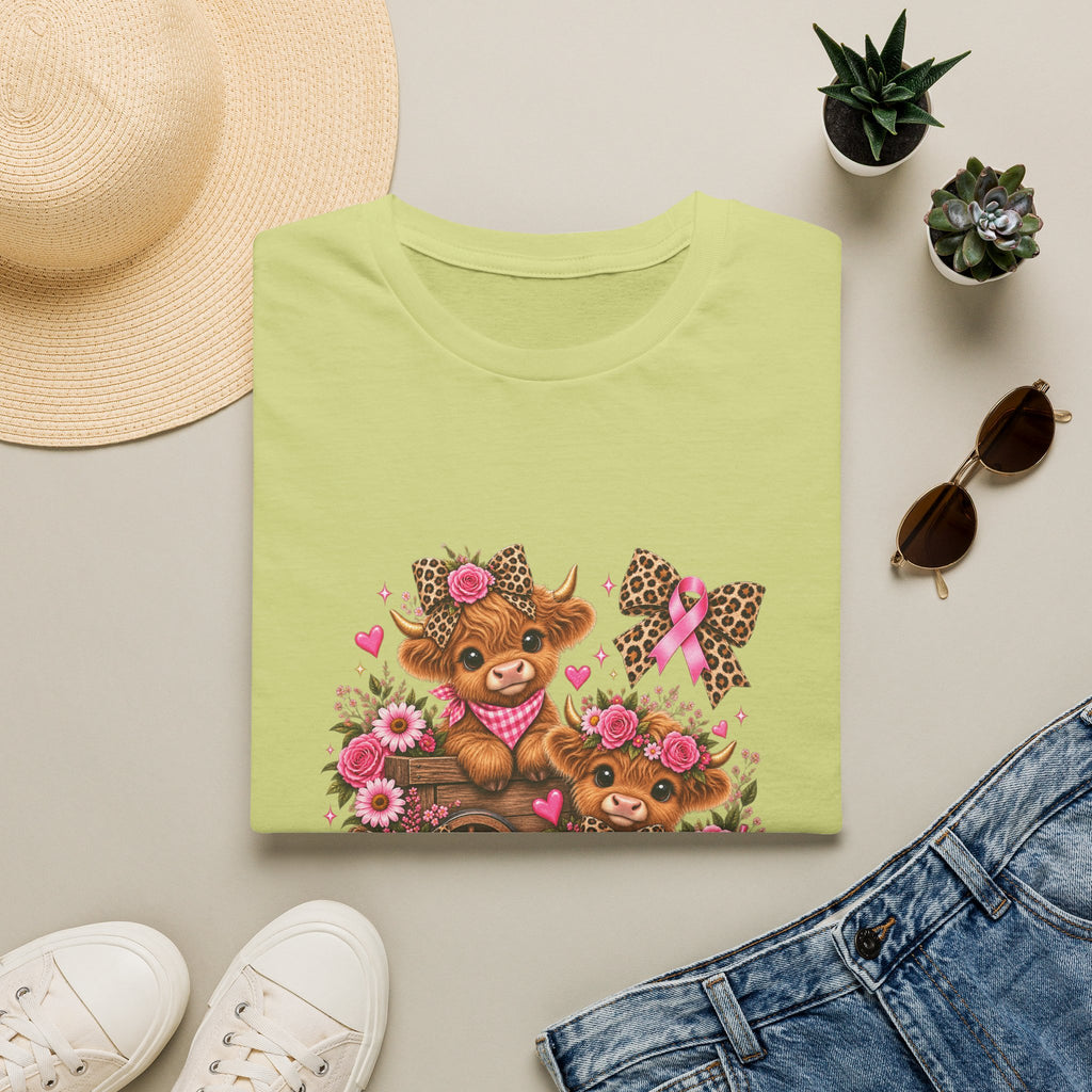 Breast Cancer Awareness Highland Cow T-Shirt