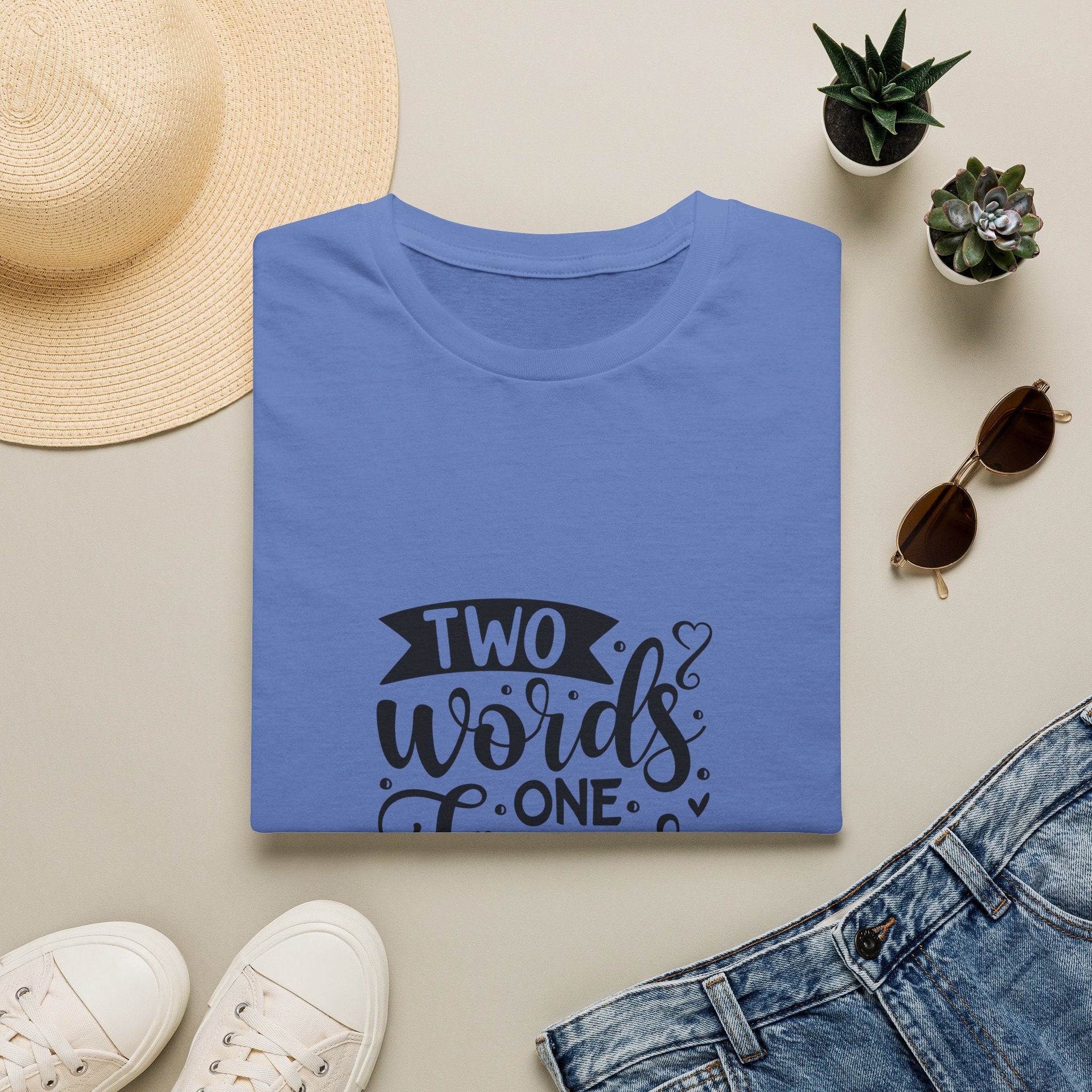 Graphic Tee — "Two Words One Finger" Funny T-Shirt