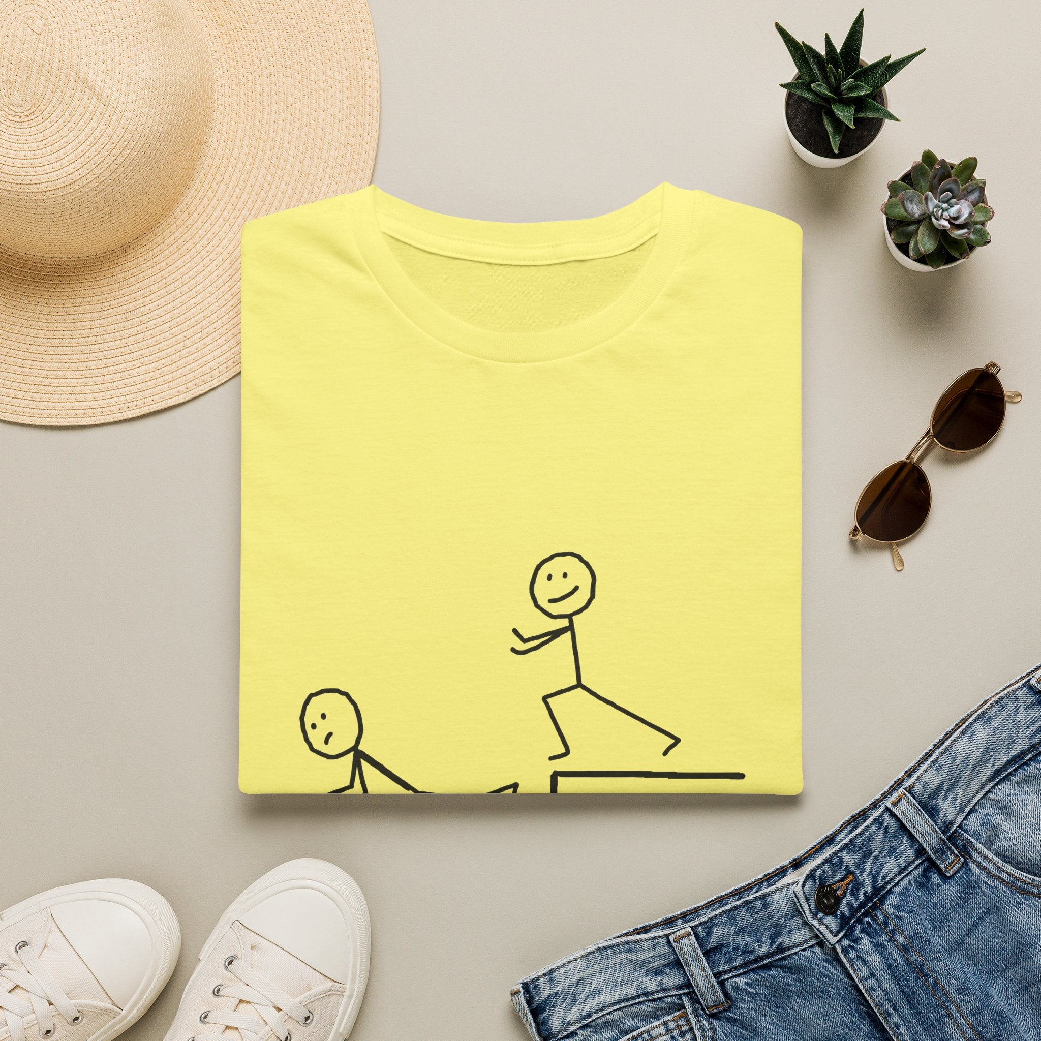 T-Shirt — "Some People Just Need a Pat on the Back" Stick Figure Humor Tee