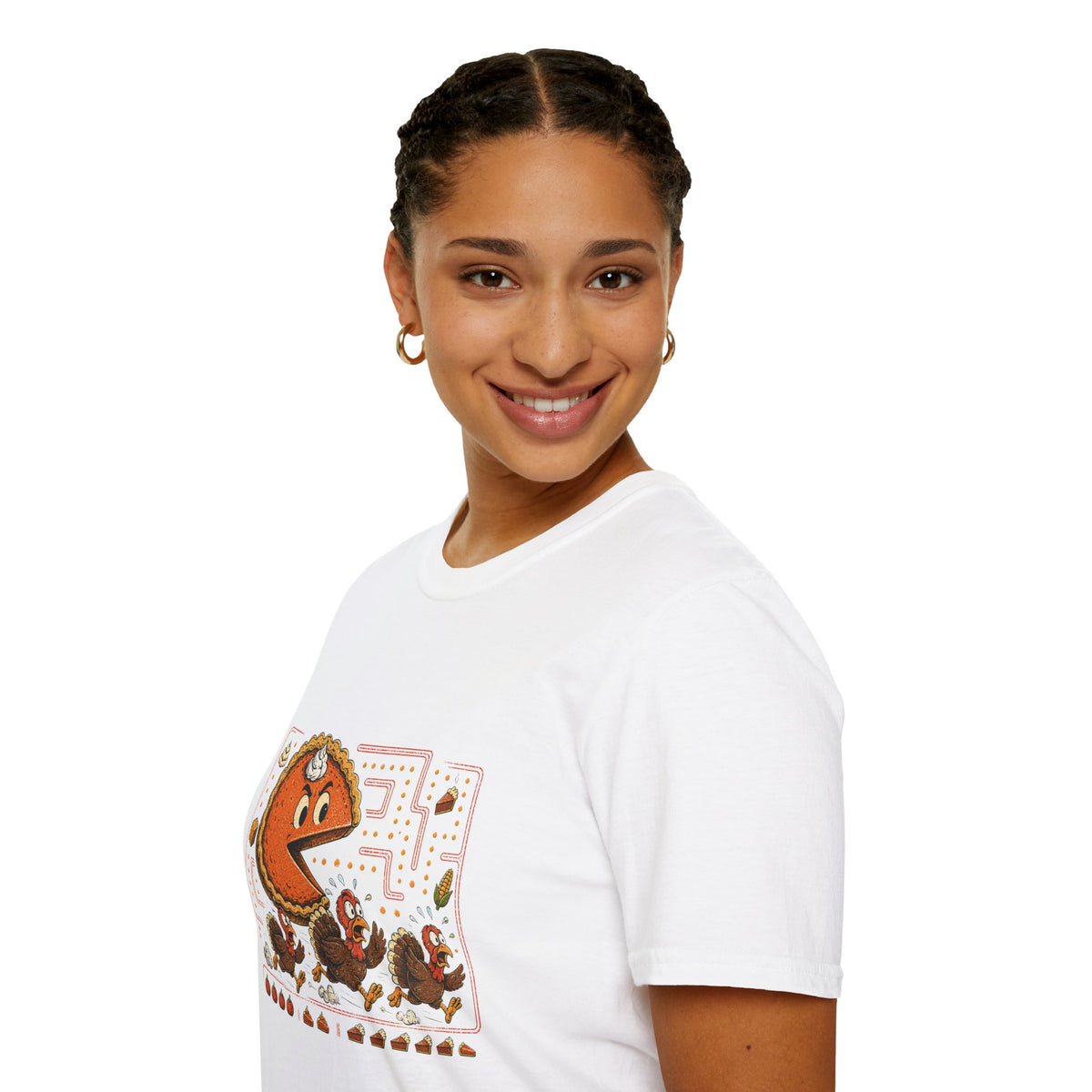 Retro Pie Monster T-Shirt — Funny Pac-Maze Dessert Gamer Tee