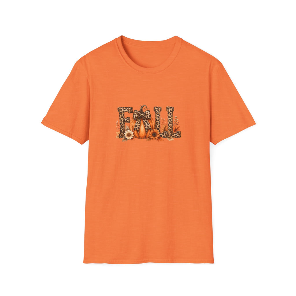 Fall Leopard Pumpkin T-Shirt — Cute Autumn Gift for Women Floral Graphic Tee