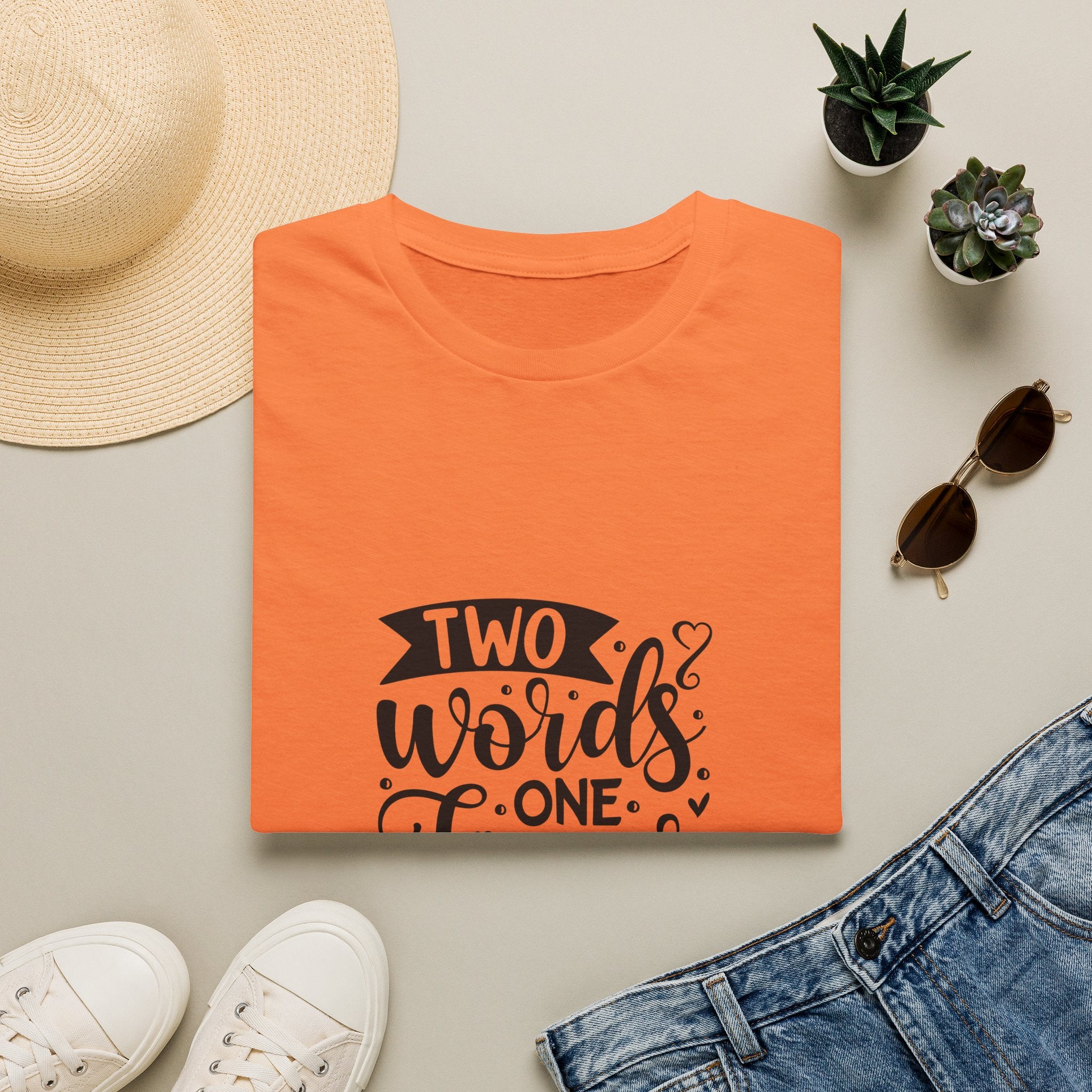 Graphic Tee — "Two Words One Finger" Funny T-Shirt