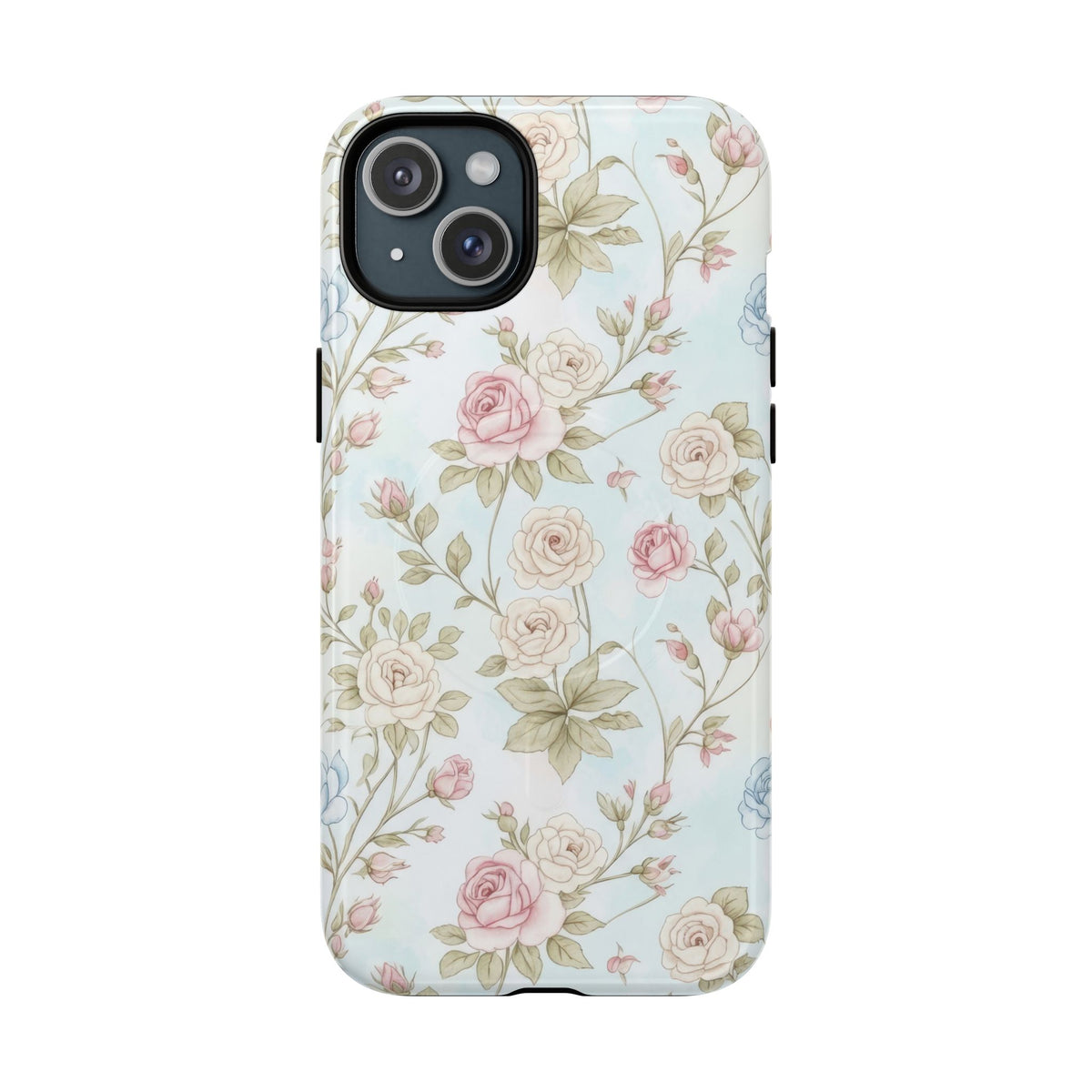 Vintage Floral Rose Magnetic iPhone Case — MagSafe Tough Protective Cover