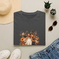 Halloween Witch Ghost & Cat T-Shirt — Cute Spooky Gift for Women Fall Floral Tee