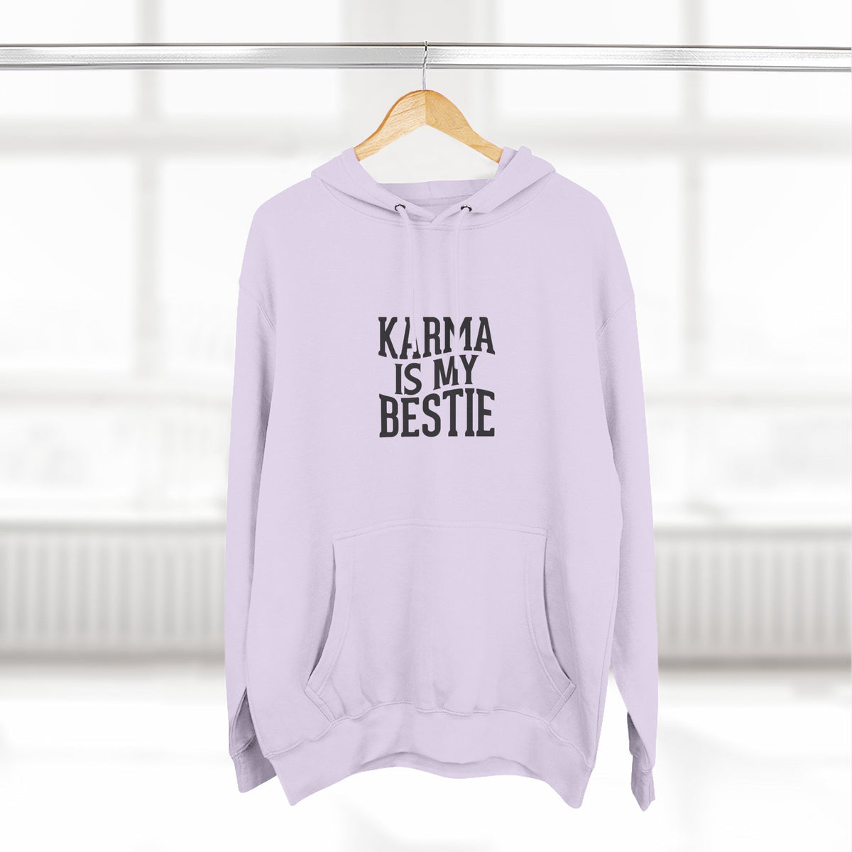 Karma Is My Bestie Graphic Pullover Hoodie