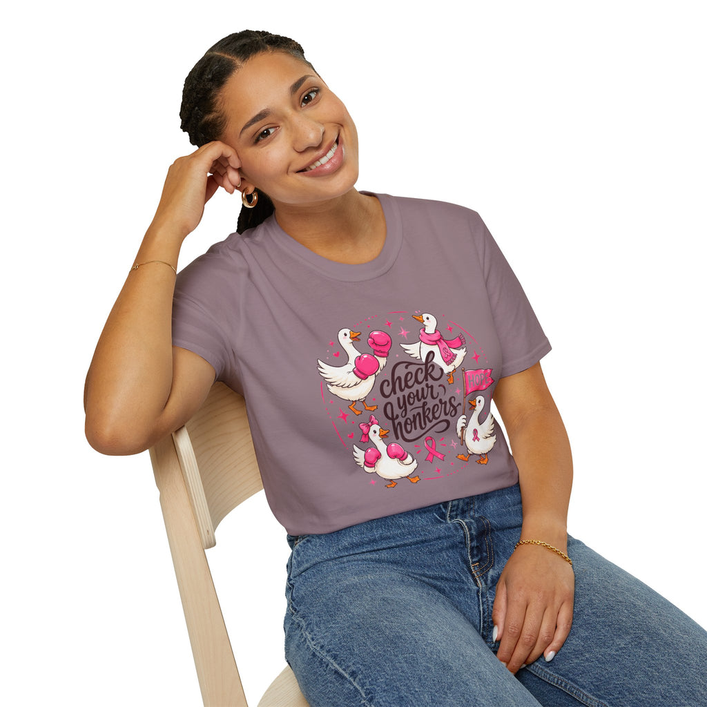 Check Your Honkers Breast Cancer Awareness T-Shirt