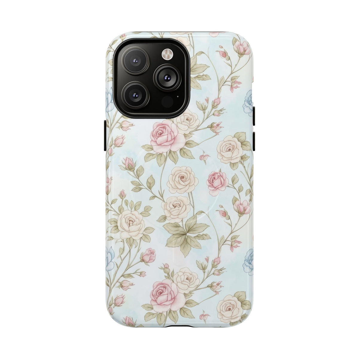 Vintage Floral Rose Magnetic iPhone Case — MagSafe Tough Protective Cover