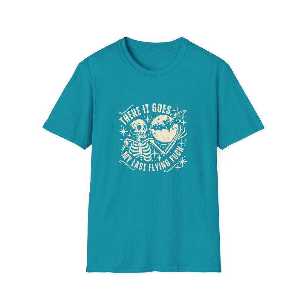 There It Goes Skull Moon & Bat T-Shirt — Cute Halloween Gift for Women Graphic Tee