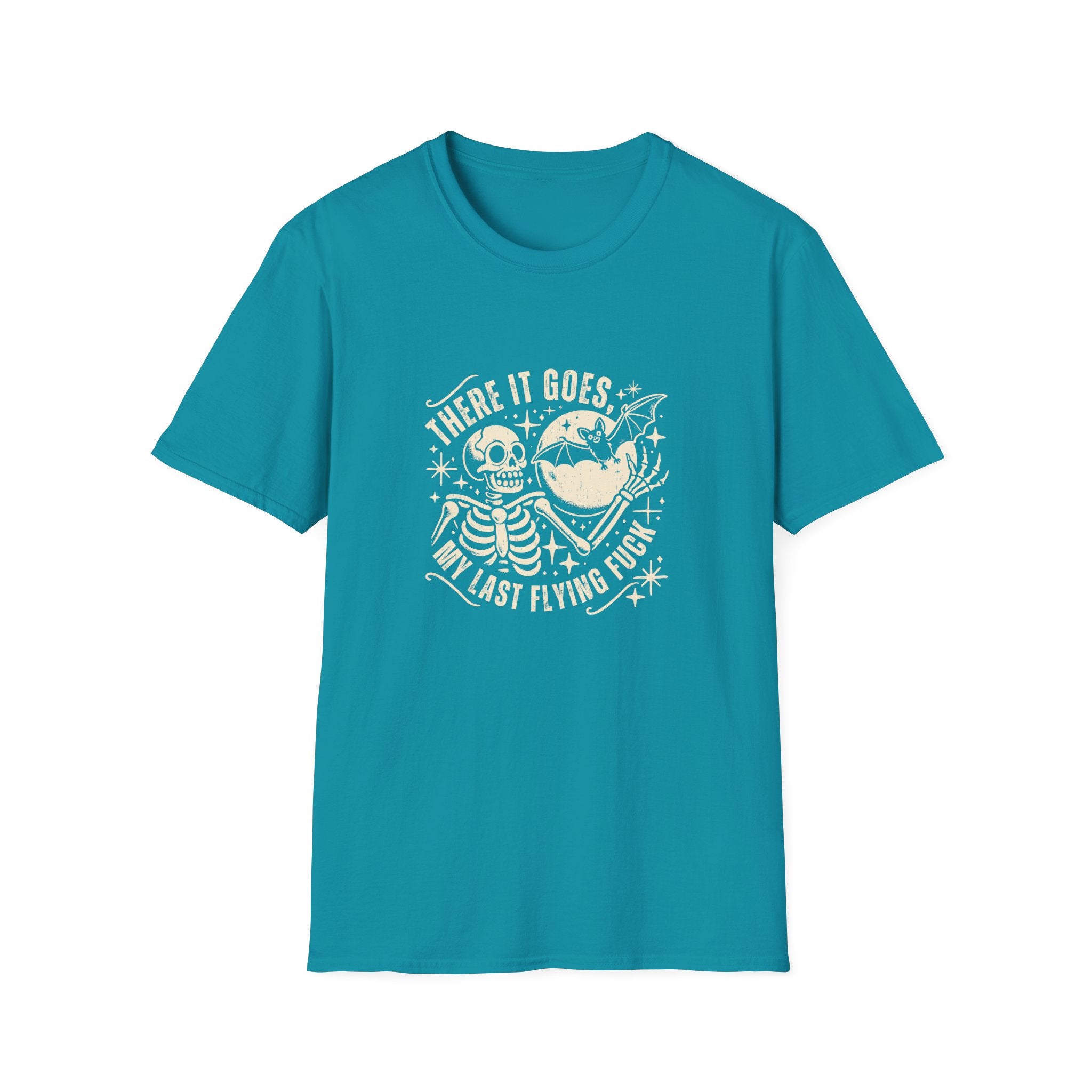 There It Goes Skull Moon & Bat T-Shirt — Cute Halloween Gift for Women Graphic Tee