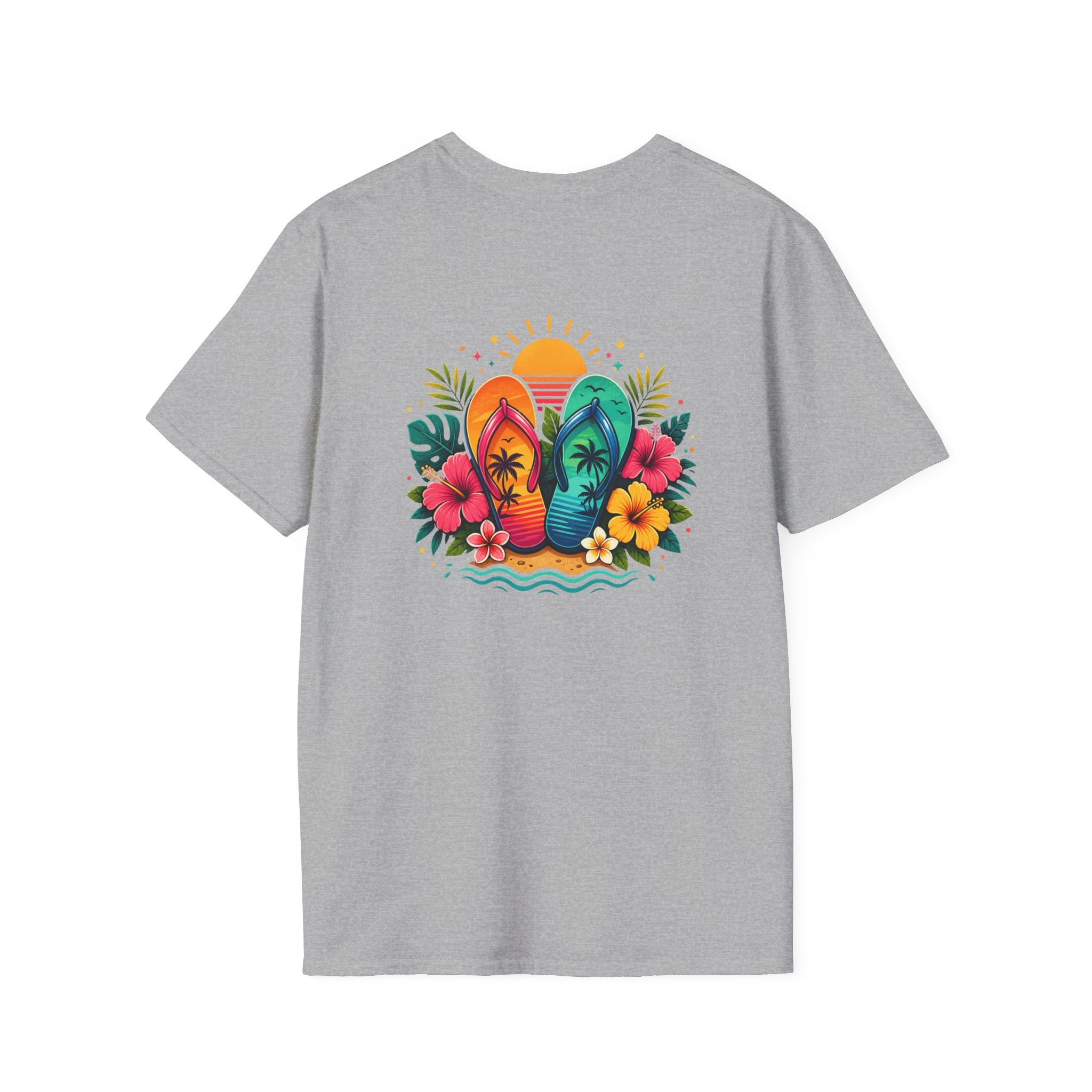 Floral Surf Chest Print T-Shirt — Cute Beach Gift for Women Graphic Tee
