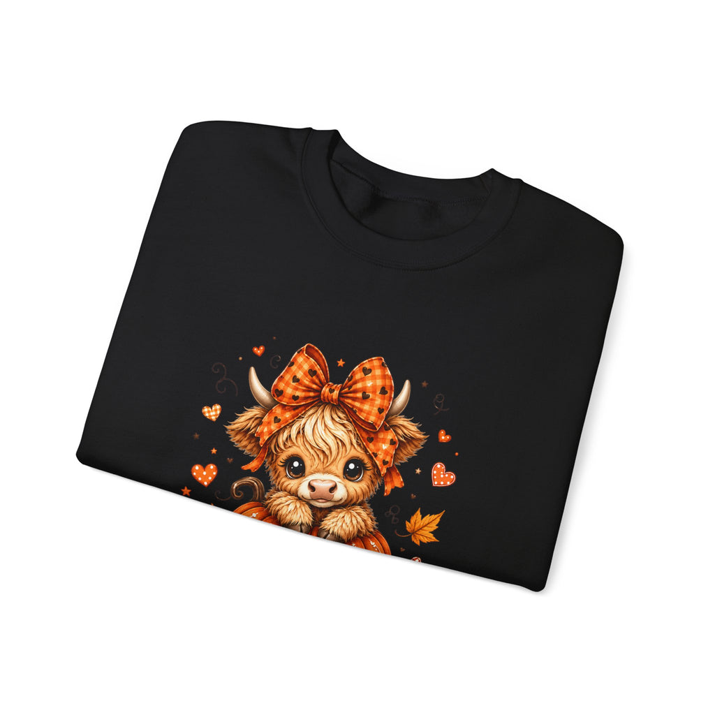 Cute Highland Cow Pumpkin Halloween Sweatshirt