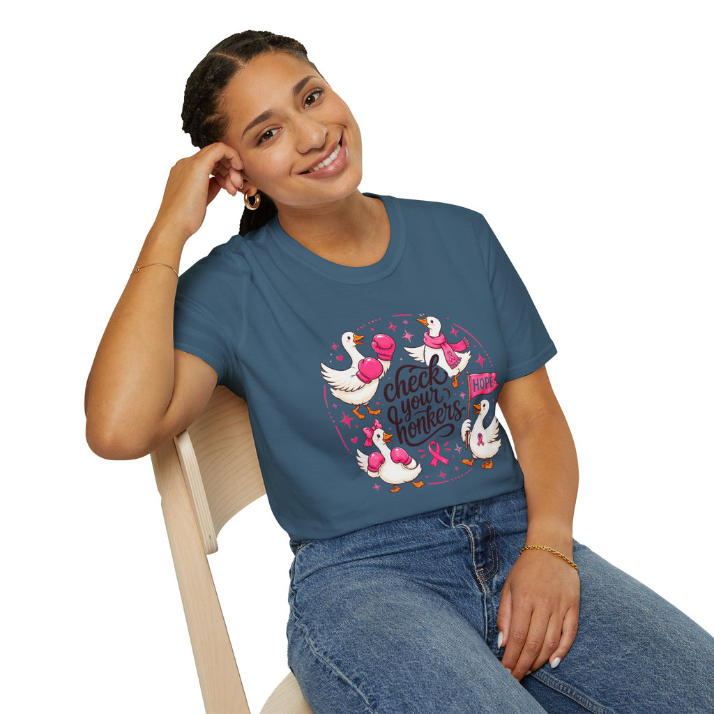 Check Your Honkers Breast Cancer Awareness T-Shirt