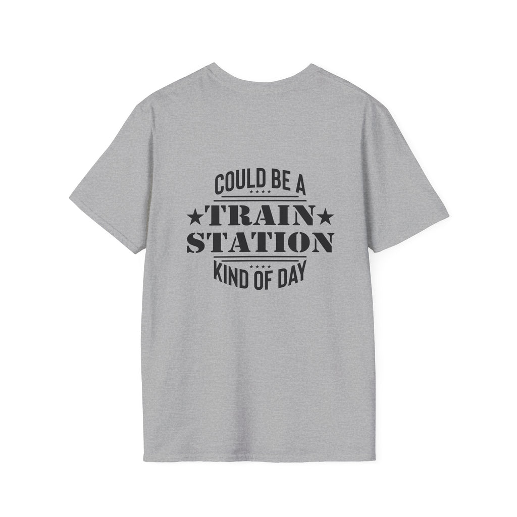 Could Be a Train Station Kind of Day T-Shirt — Funny Sarcastic Gift for Her Pocket Tee