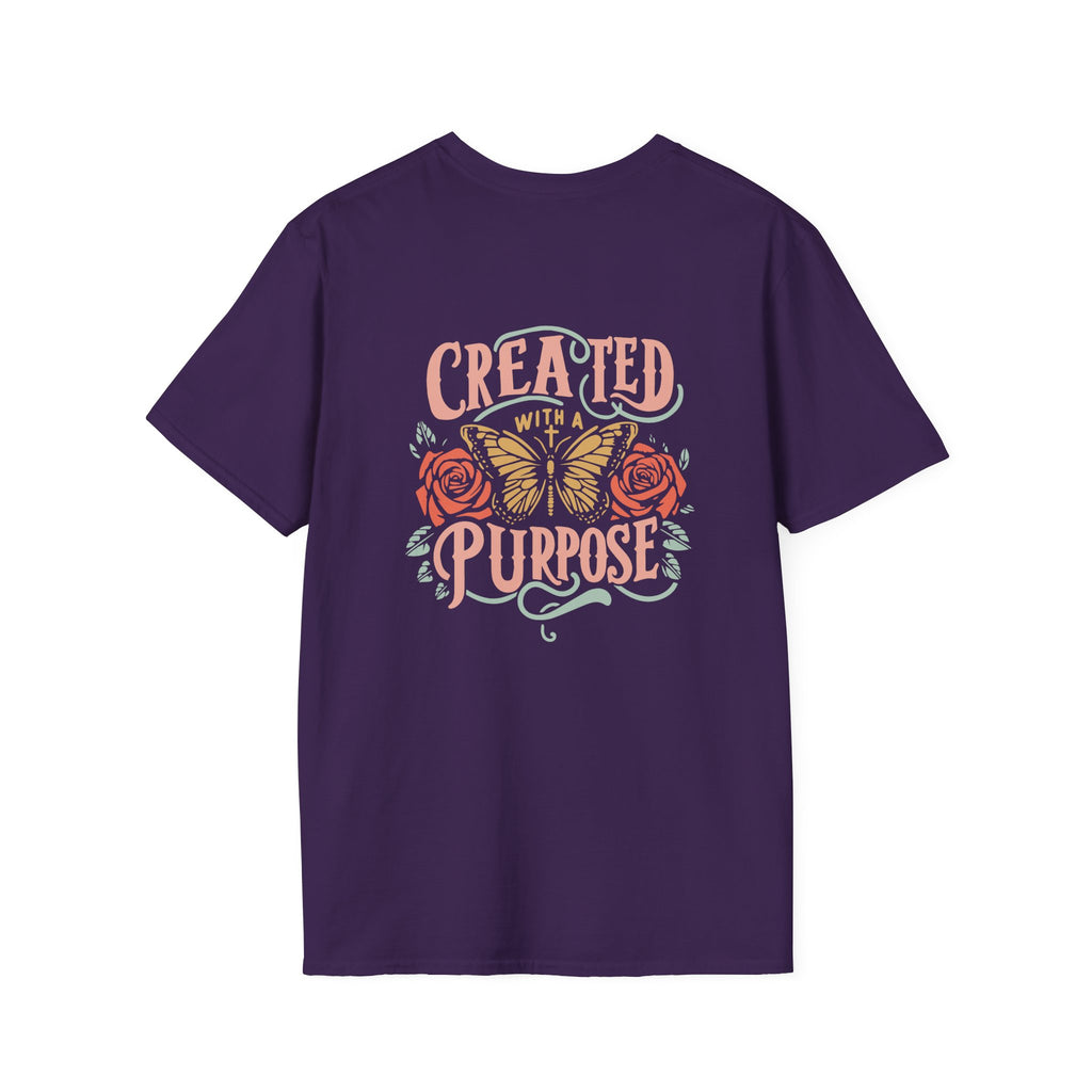 Created with a Purpose Butterfly T-Shirt Faith Graphic Tee