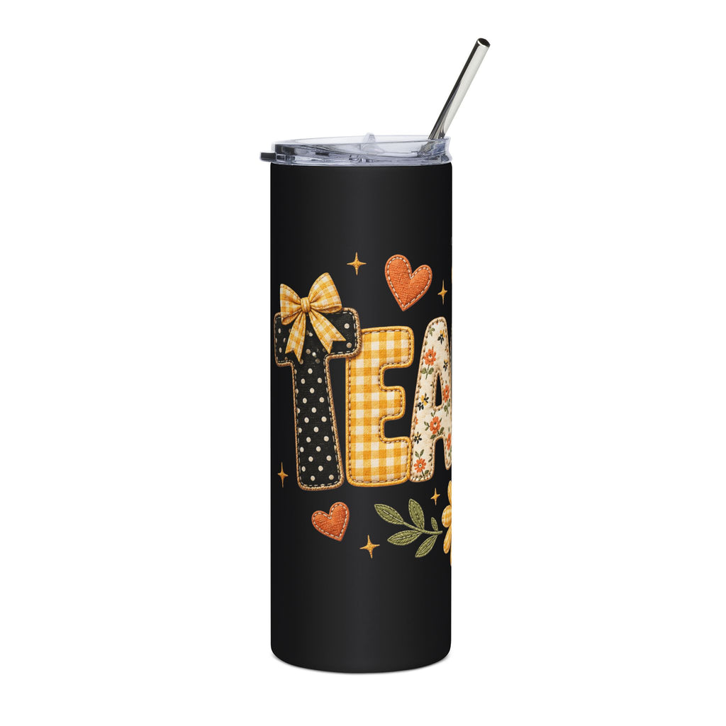 Cute Bee & Sunflower Teacher Tumbler — Cute Gift for Teachers 20oz Stainless Steel Cup