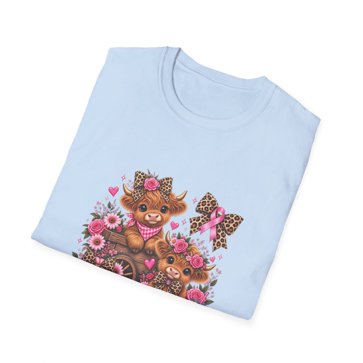 Breast Cancer Awareness Highland Cow T-Shirt