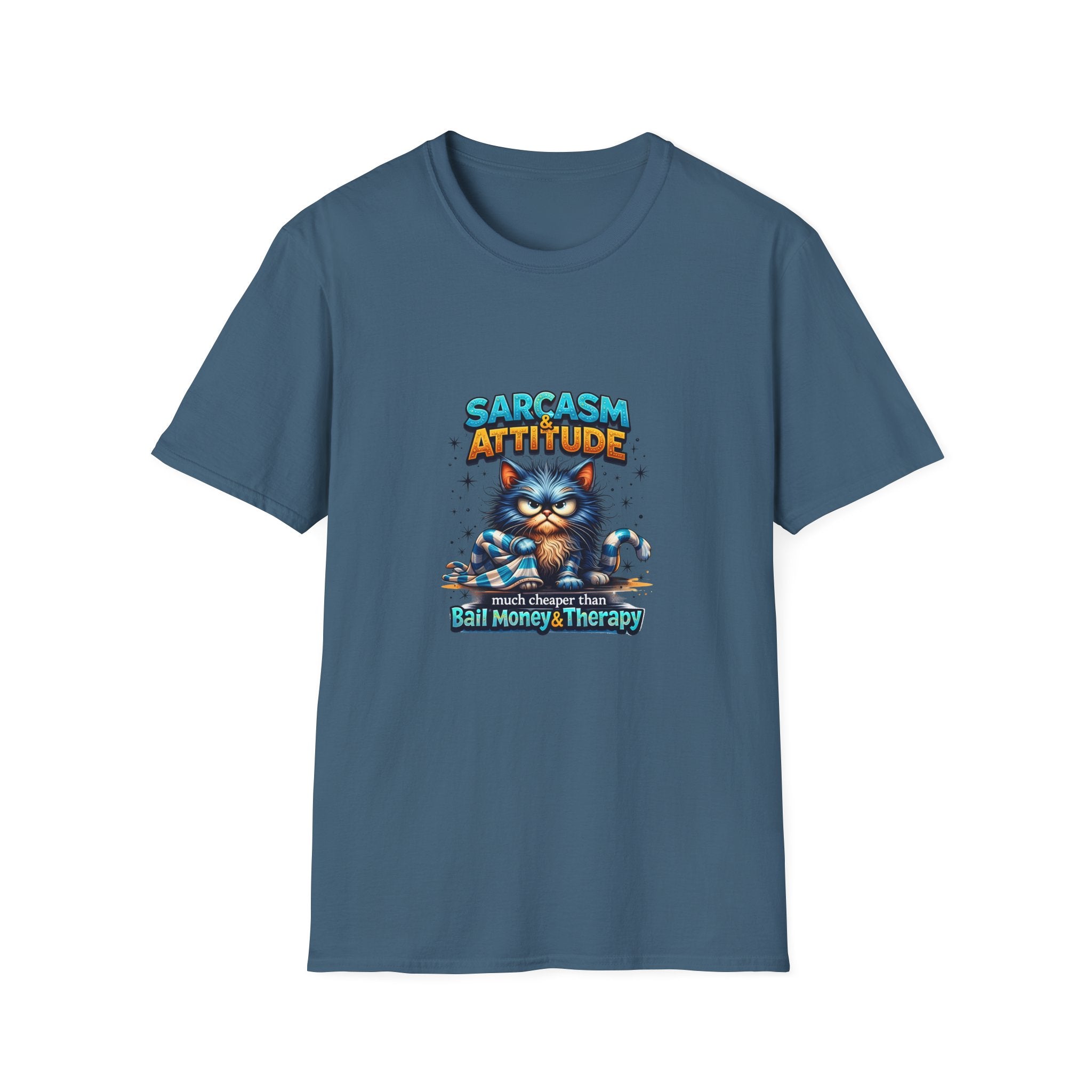 Sarcasm & Attitude Grumpy Cat T-Shirt — Funny Sarcastic Gift for Her Graphic Tee