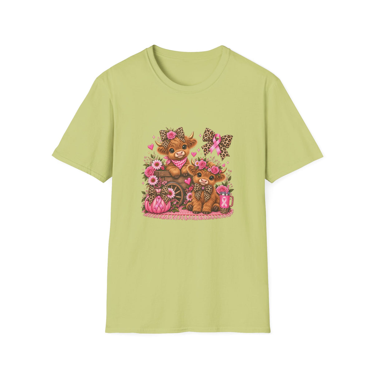 Breast Cancer Awareness Highland Cow T-Shirt
