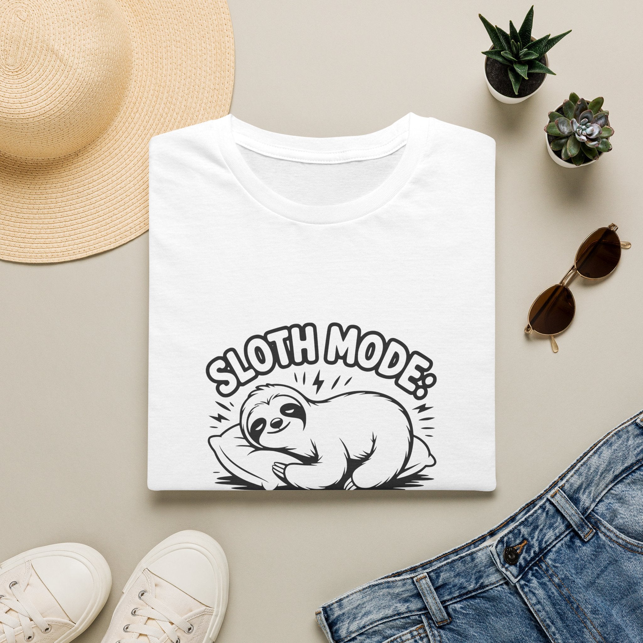 Sloth Mode Activated T-Shirt — Funny Lazy Gift for Her Cute Animal Graphic Tee
