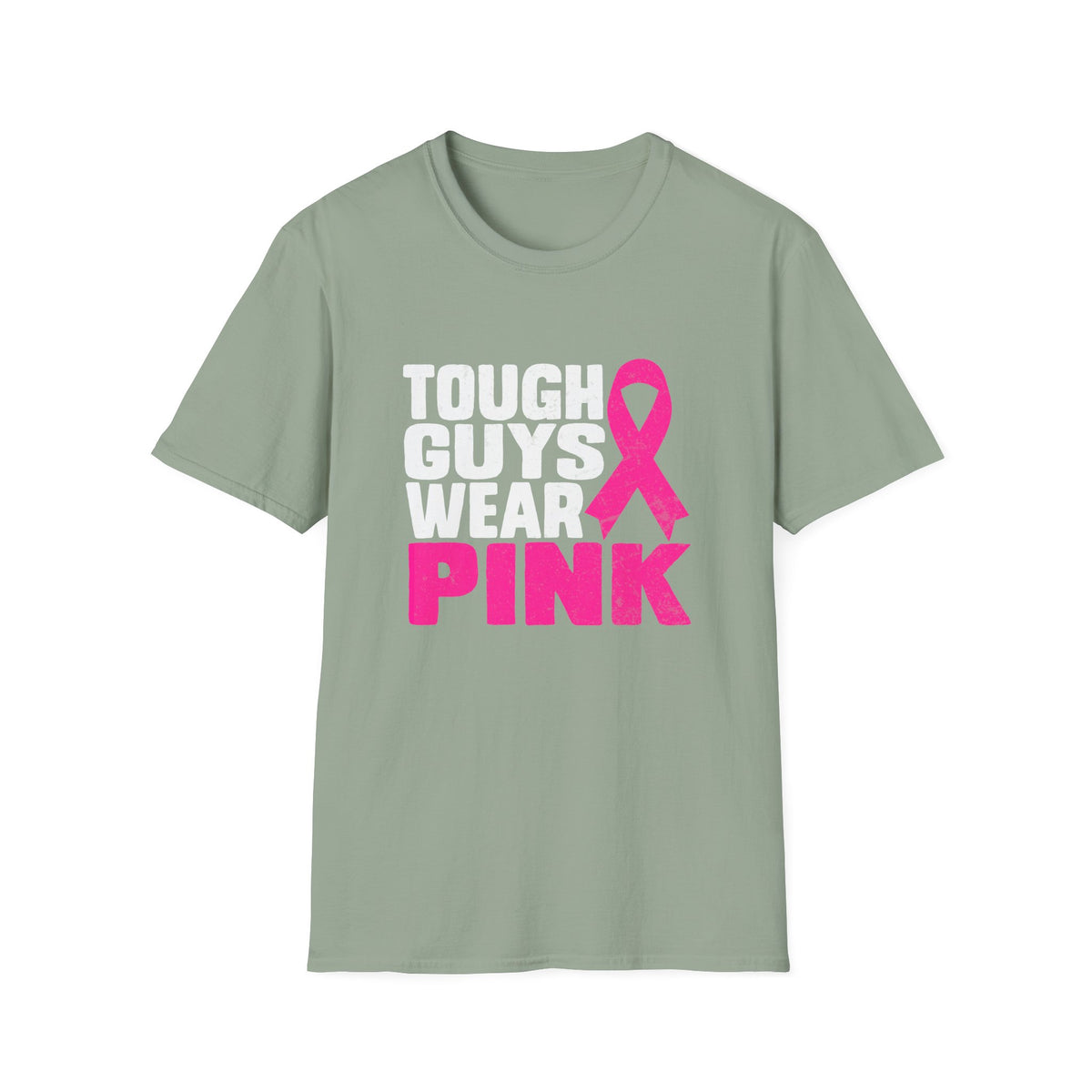 Tough Guys Wear Pink Breast Cancer Awareness T-Shirt Graphic Tee