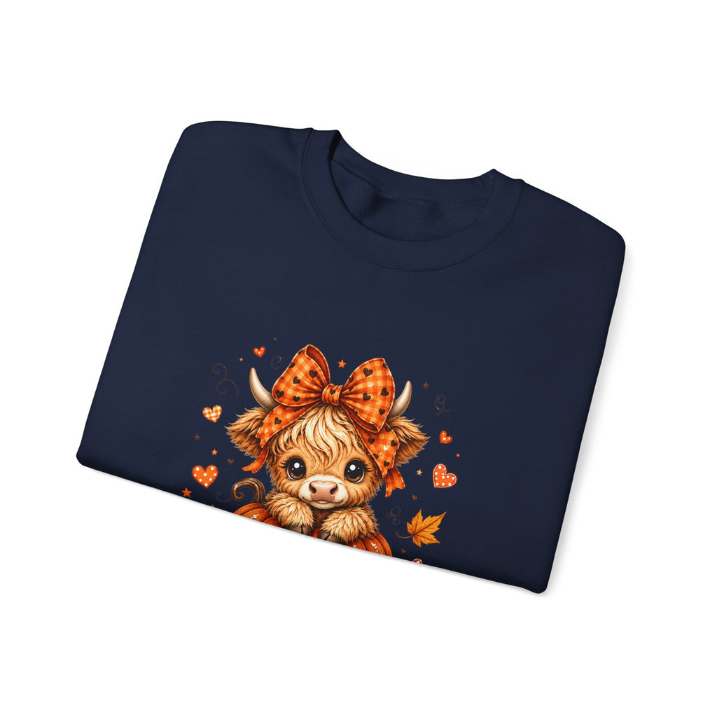 Cute Highland Cow Pumpkin Halloween Sweatshirt