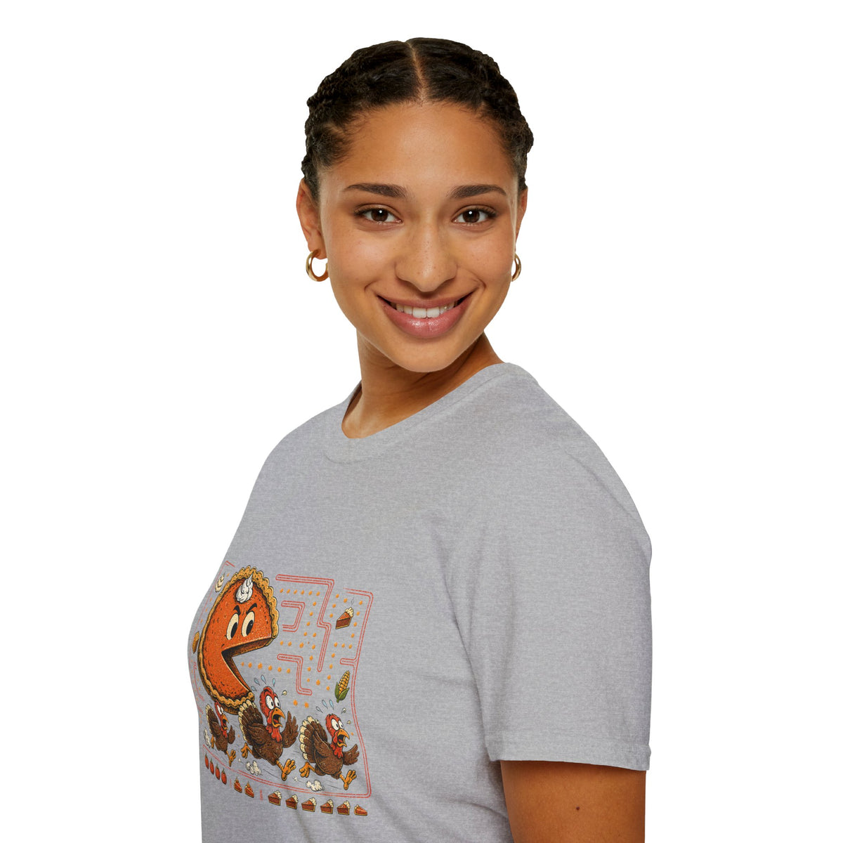 Retro Pie Monster T-Shirt — Funny Pac-Maze Dessert Gamer Tee