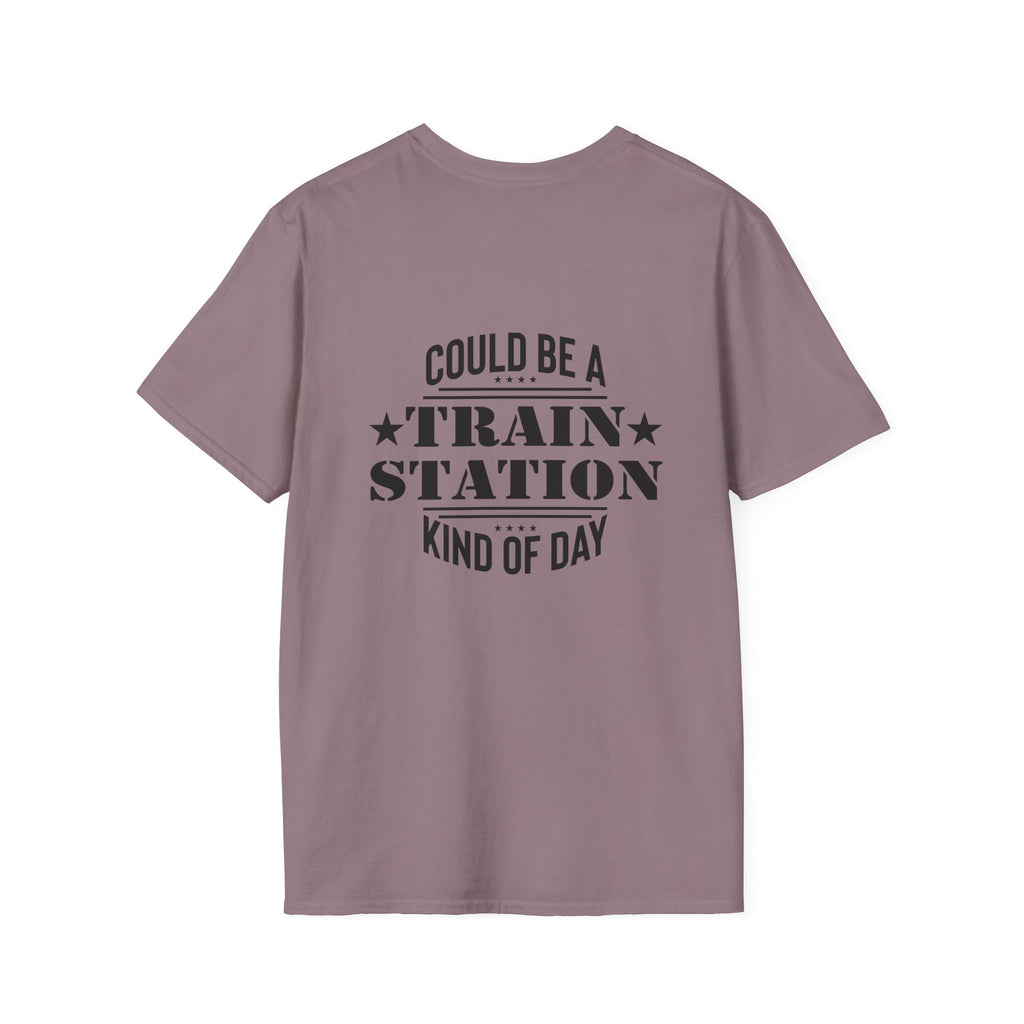 Could Be a Train Station Kind of Day T-Shirt — Funny Sarcastic Gift for Her Pocket Tee