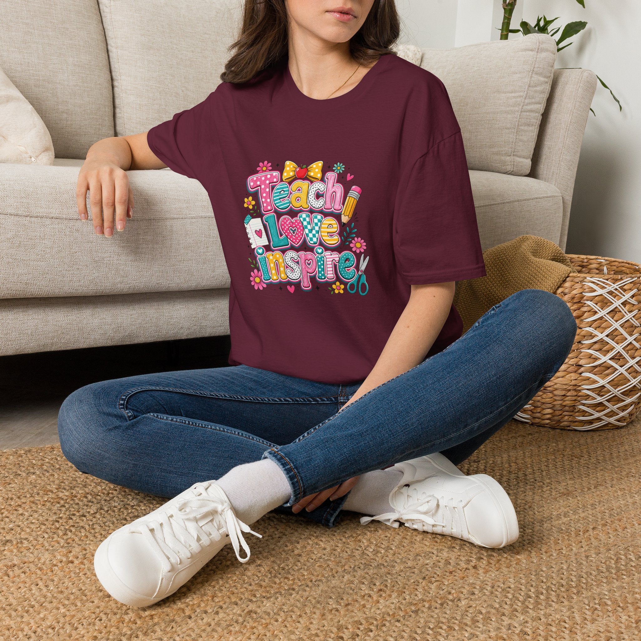 Teach Love Inspire T-Shirt — Cute Colorful Teacher Gift School Appreciation Tee