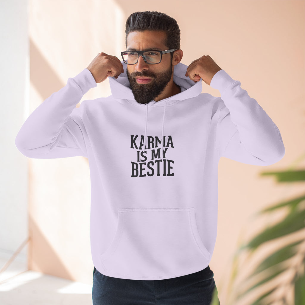 Karma Is My Bestie Graphic Pullover Hoodie