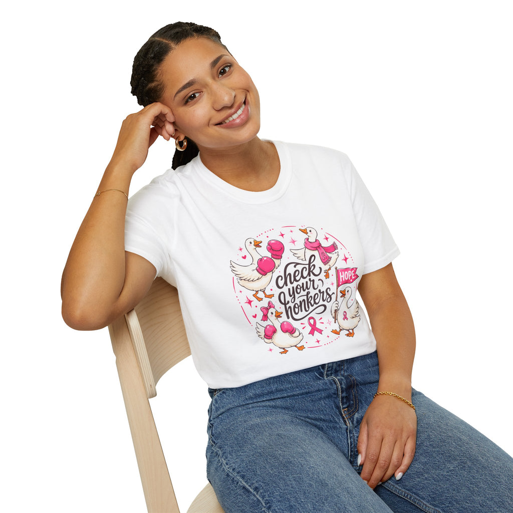 Check Your Honkers Breast Cancer Awareness T-Shirt