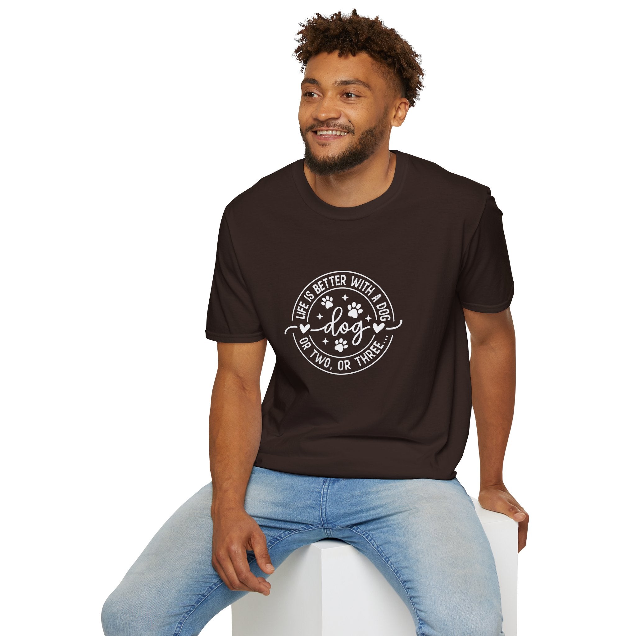 Life Is Better With a Dog T-Shirt — Funny Dog Lover Gift for Women Paw Print Tee