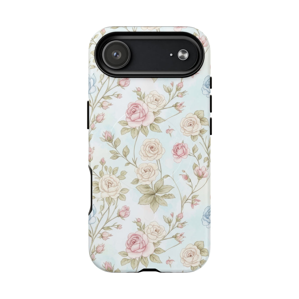 Vintage Floral Rose Magnetic iPhone Case — MagSafe Tough Protective Cover