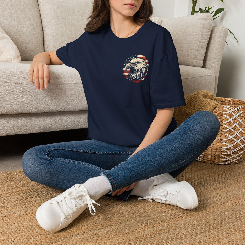 Patriotic Bald Eagle T-Shirt — American Flag Gift for Him Fourth of July Graphic Tee