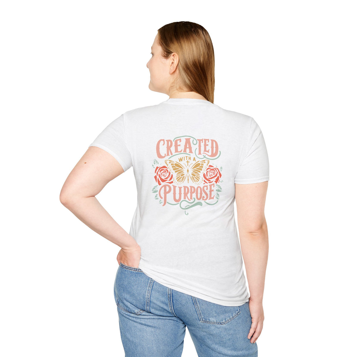 Created with a Purpose Butterfly T-Shirt Faith Graphic Tee