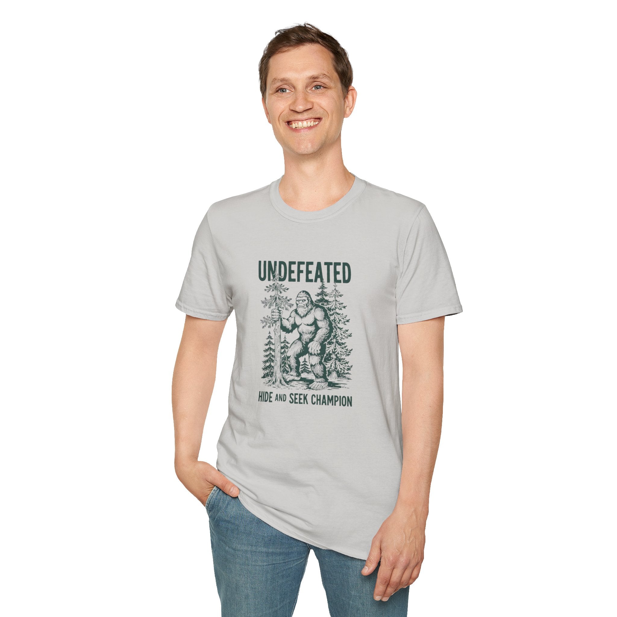 Undefeated Bigfoot T-Shirt — 'Hide and Seek Champion' Graphic Tee