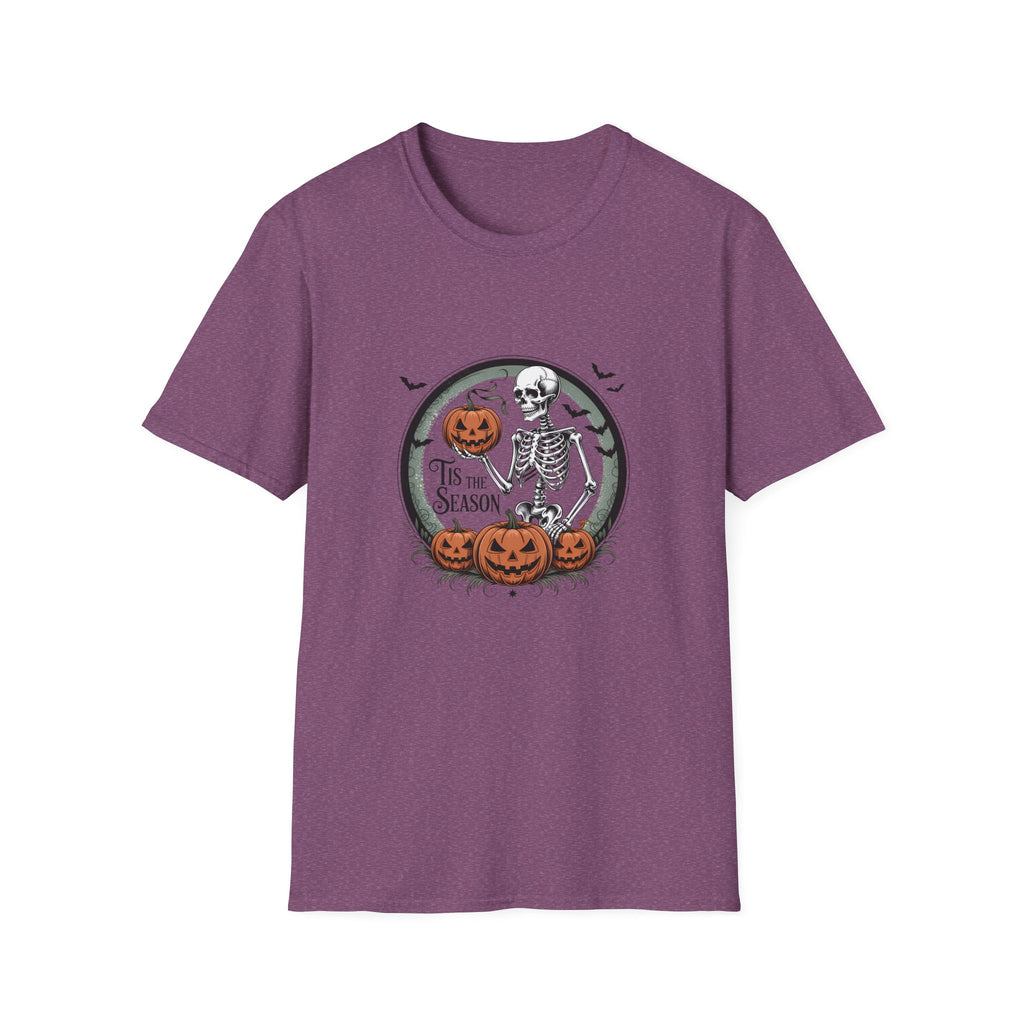 Tis the Season Skeleton Pumpkin T-Shirt — Funny Halloween Gift for Women Graphic Tee