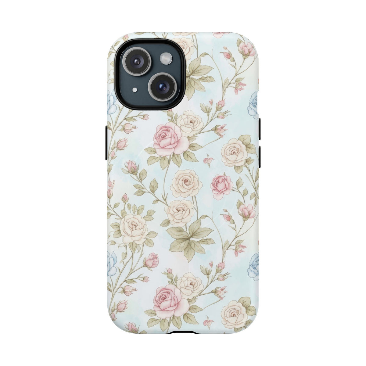 Vintage Floral Rose Magnetic iPhone Case — MagSafe Tough Protective Cover