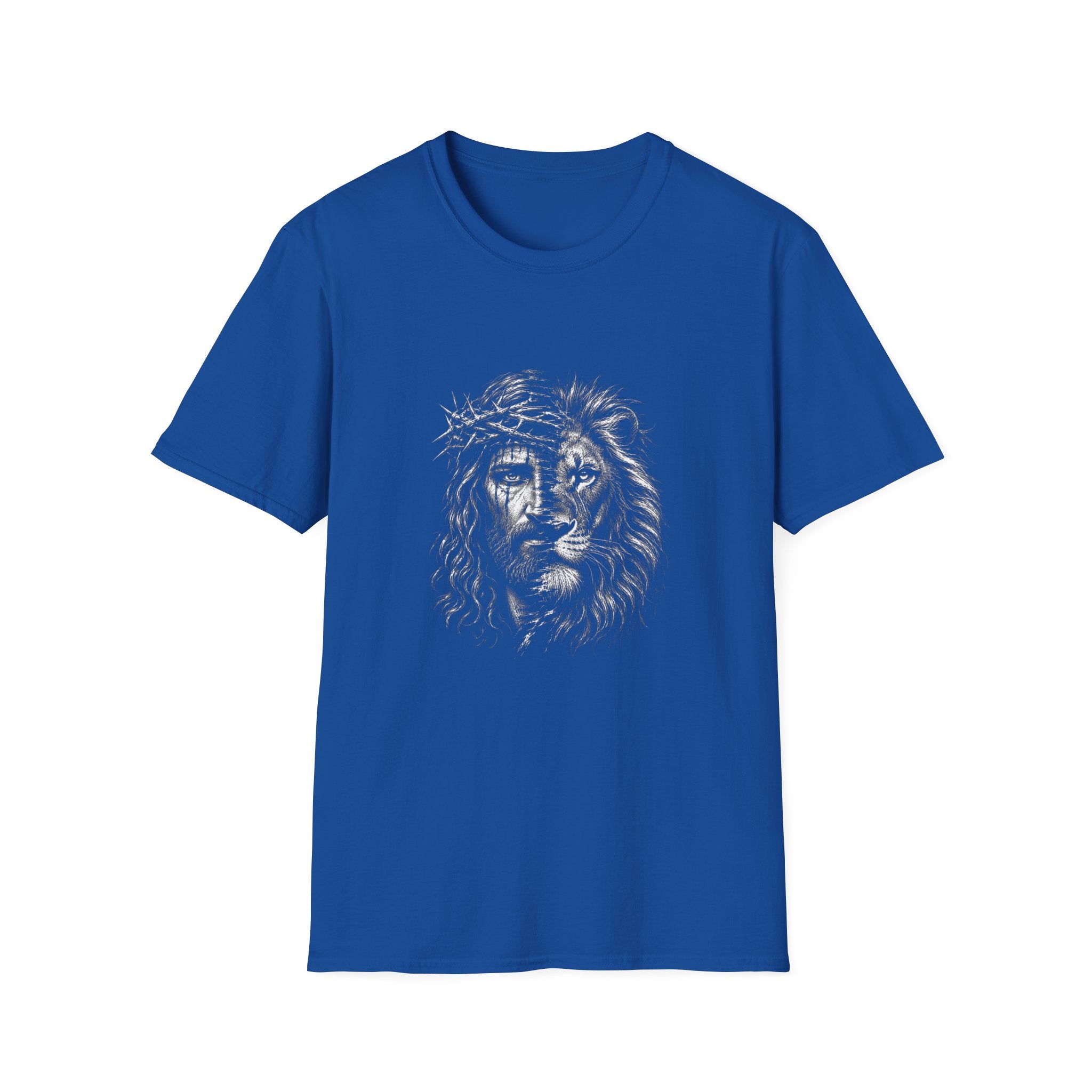 Lion of Judah T-Shirt — Crown of Thorns Half-Face Lion Christian Graphic Tee