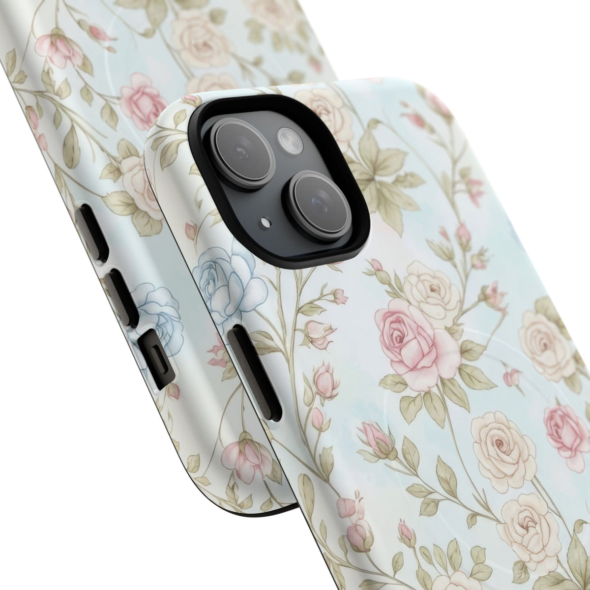 Vintage Floral Rose Magnetic iPhone Case — MagSafe Tough Protective Cover