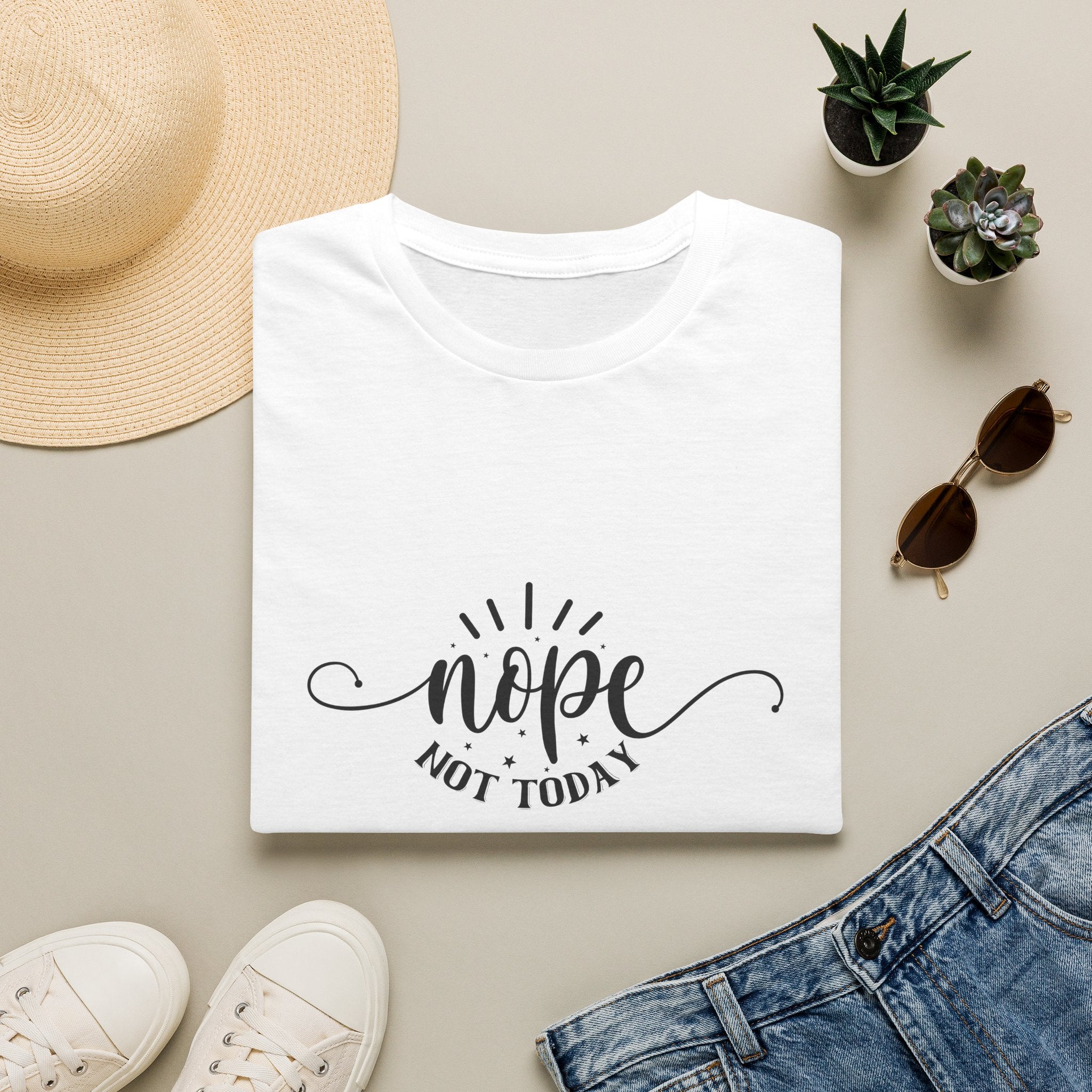 Nope Not Today T-Shirt — Funny Sarcastic Anti-Monday Gift for Her Women's Graphic Tee