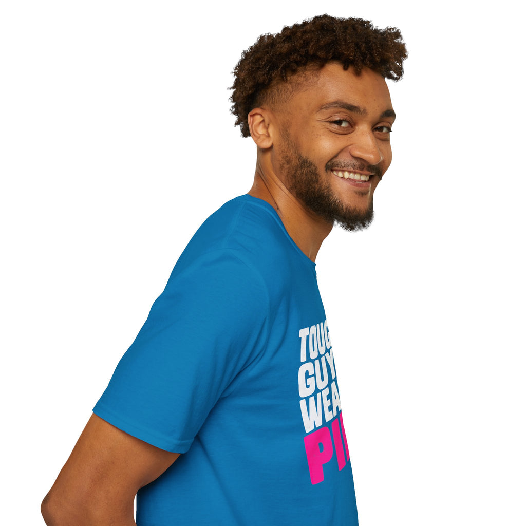 Tough Guys Wear Pink Breast Cancer Awareness T-Shirt Graphic Tee