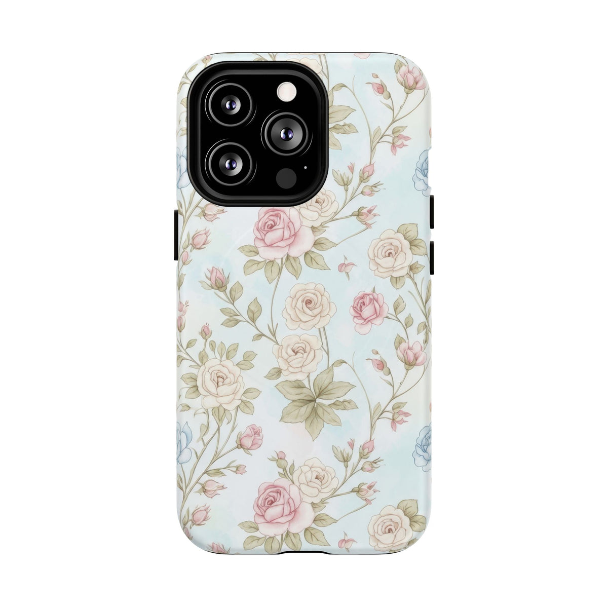 Vintage Floral Rose Magnetic iPhone Case — MagSafe Tough Protective Cover