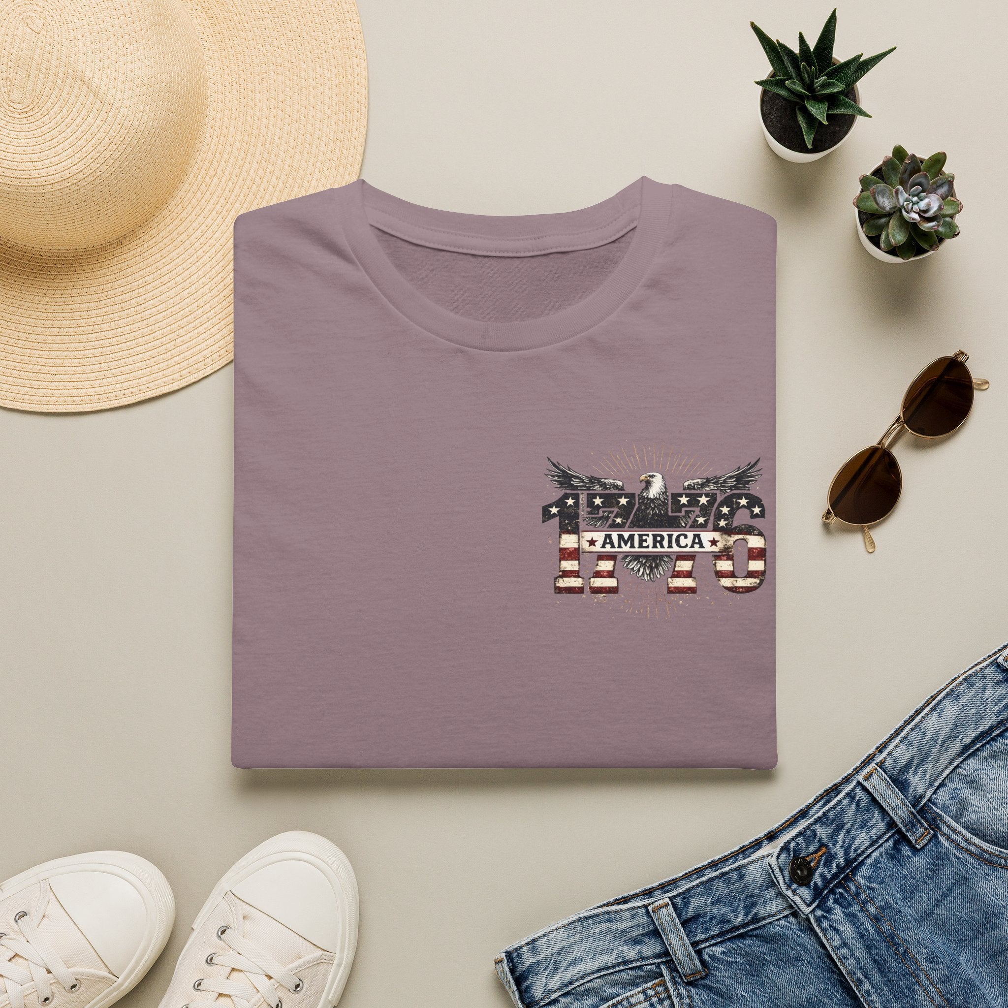 1776 American Flag Eagle T-Shirt — Vintage Patriotic Gift for Him Fourth of July Tee